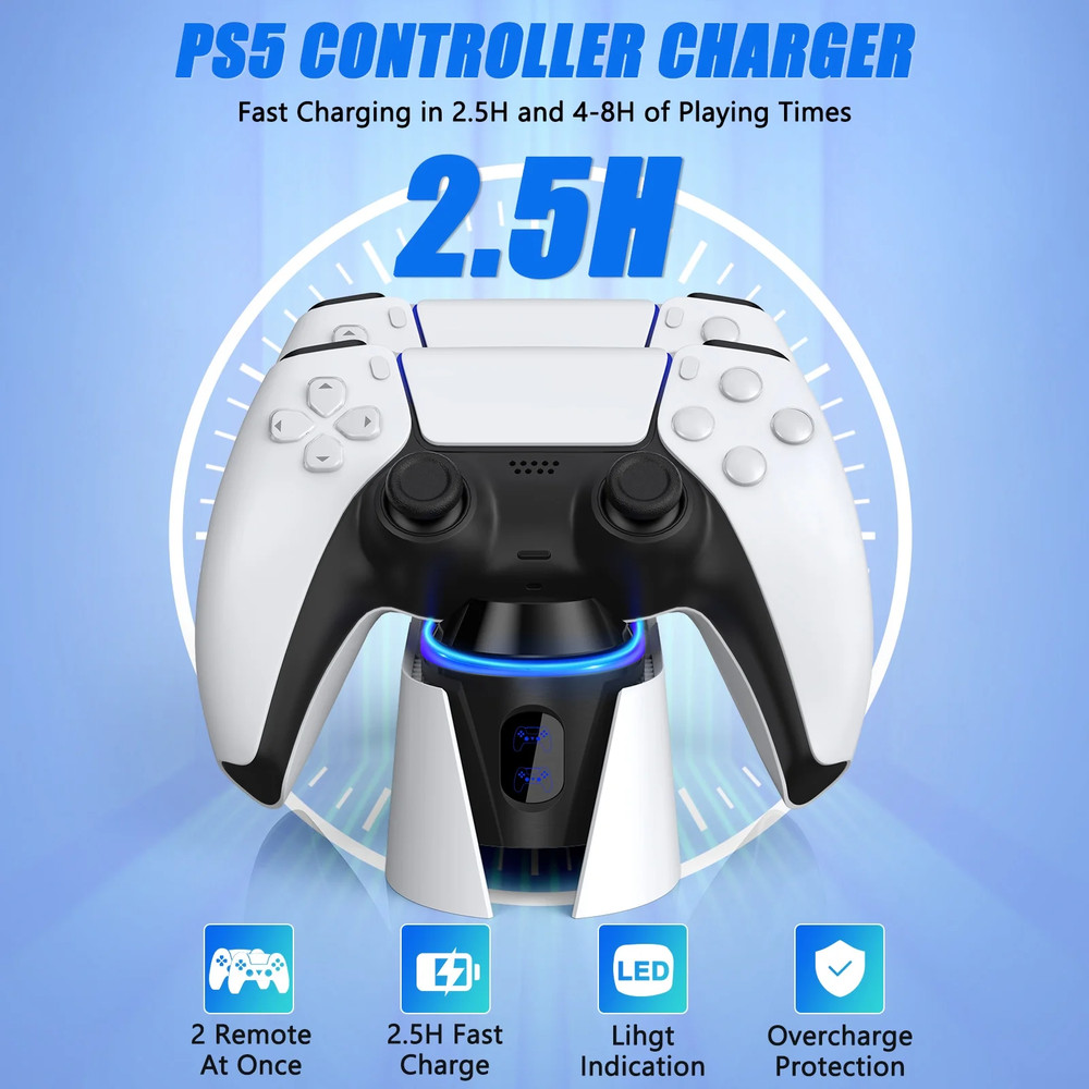 PS5 Controller Charging Station w/ LED, PlayStation5 DualSense Compatability NEW
