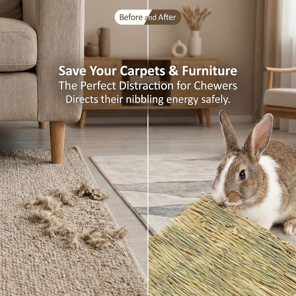 Cooling Woven Grass Mats - Comfortable Bedding for Rabbits & Chinchillas