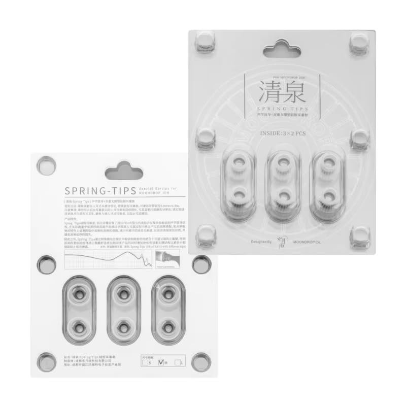 MOONDROP Spring Tips Silicone Eartips for Nozzle Diameter from M-3pairs