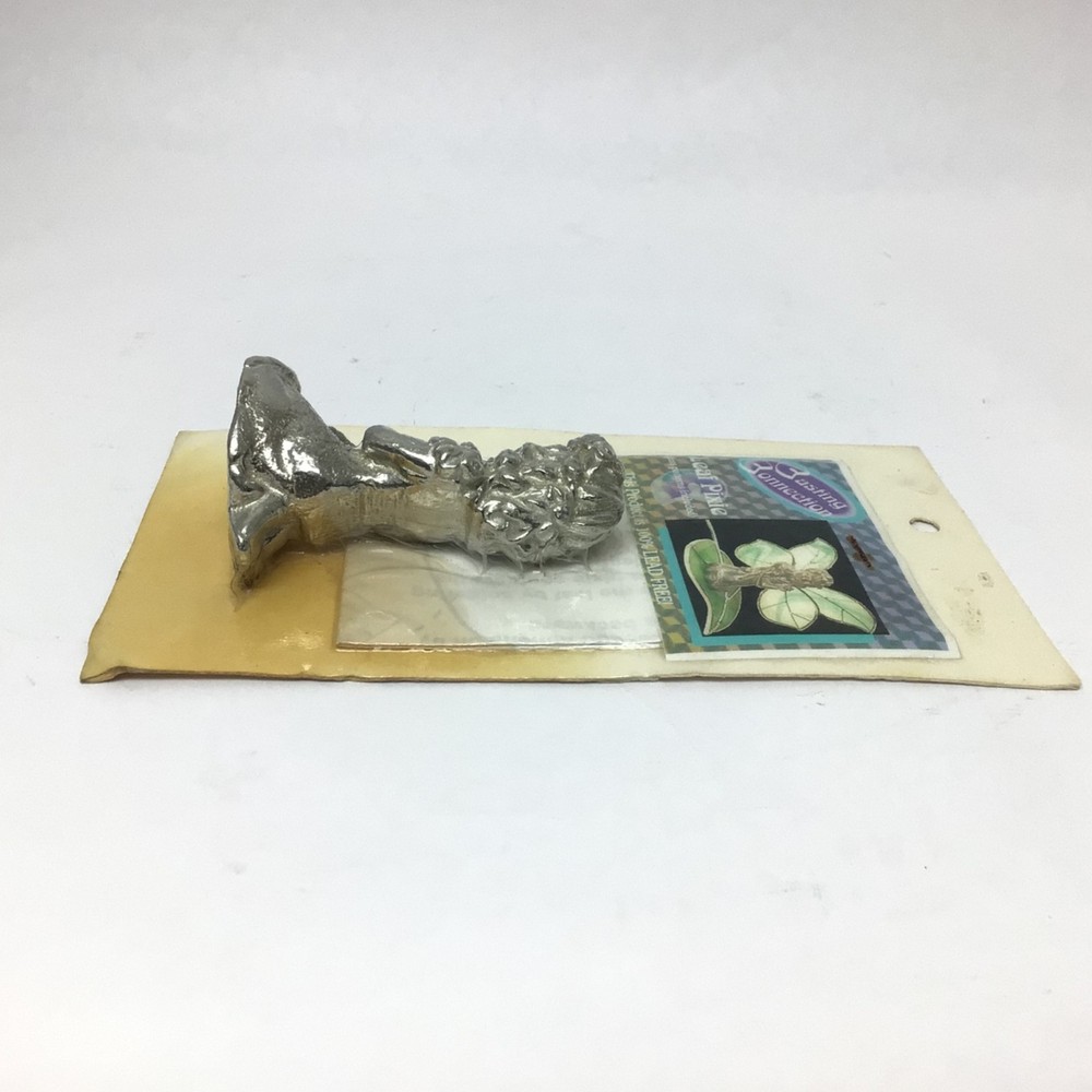 Vintage Casting Connection Leaf Pixie Pewter Figurine with Stained Glass Pattern