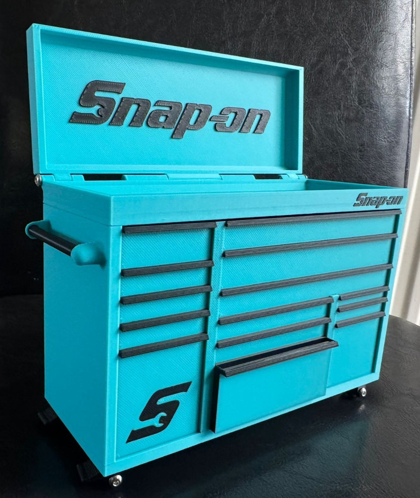 Snap-On Mini High Quality 3D Printed Toolbox (Turquoise)