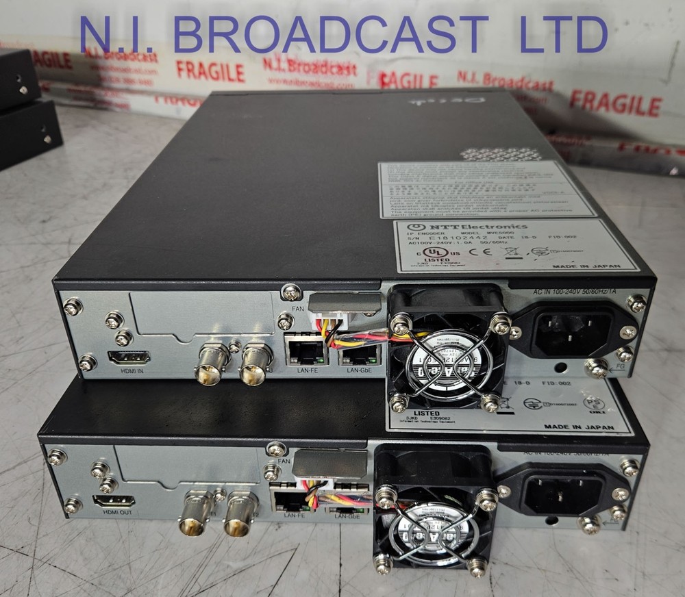 1x NTT IP mvd5000 decoder and 1x IP mve5000 encoder h.264 mpeg4