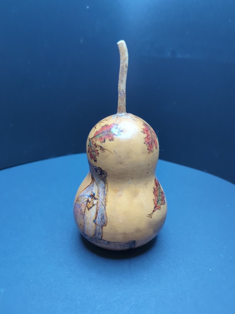 Hand Painted Squirrel Small Gourd