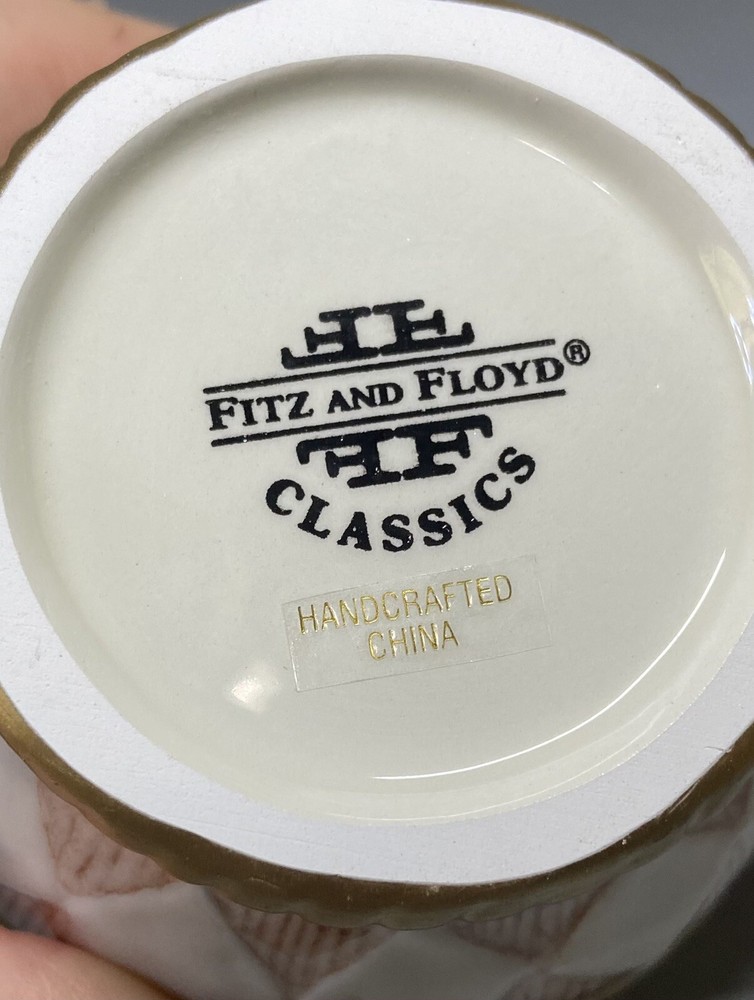 Fitz & Floyd Classics Hand Painted Ceramic Holiday 5” Creamer Small Pitcher