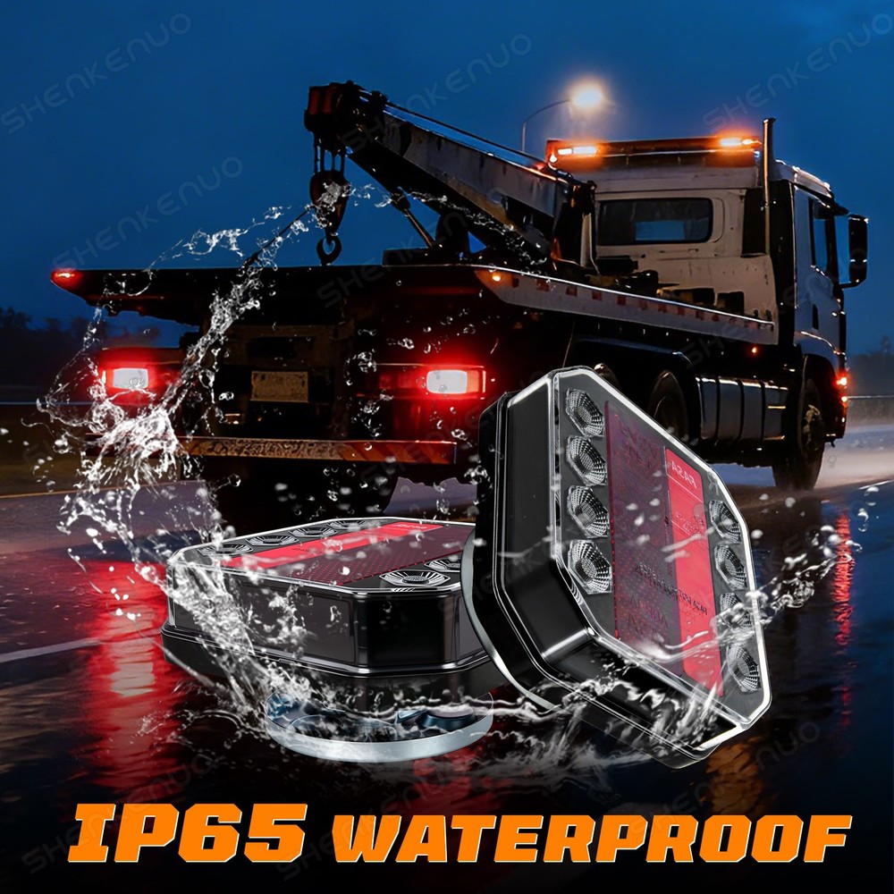 Upgraded Wireless Trailer Lights Magnetic Bluetooth Remote Control Trailer Tail