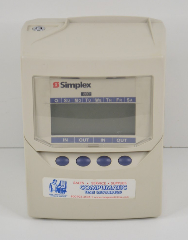 Simplex 300 Employee Time Recording Machine Clock POWERS ON