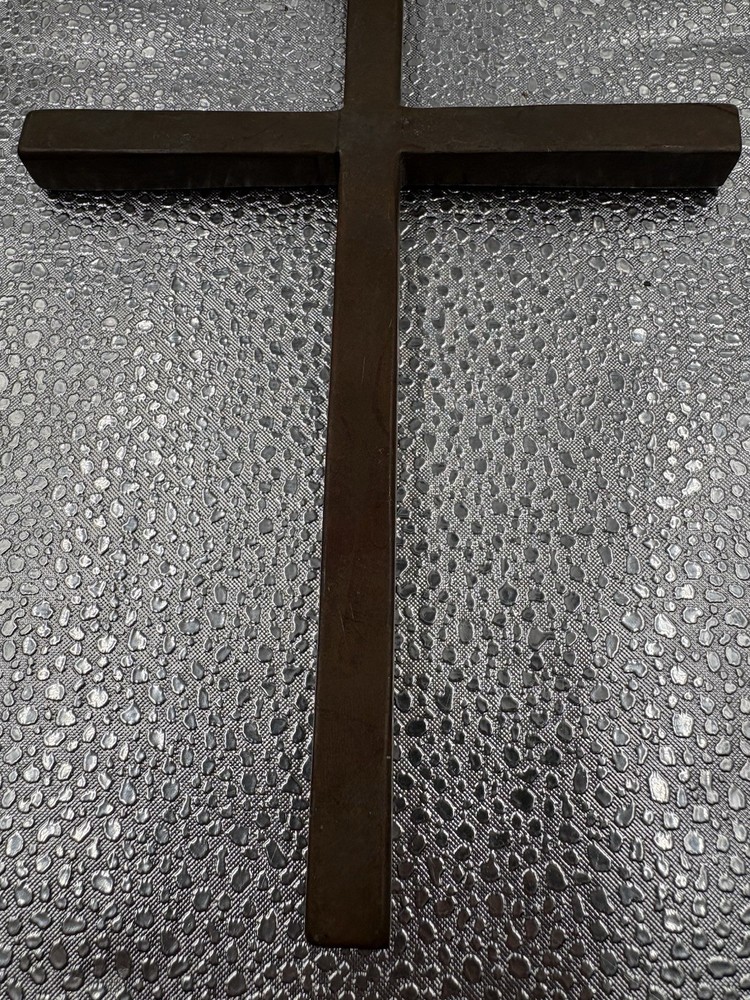 Vintage Solid Brass Cross Heavy Modernist Modern