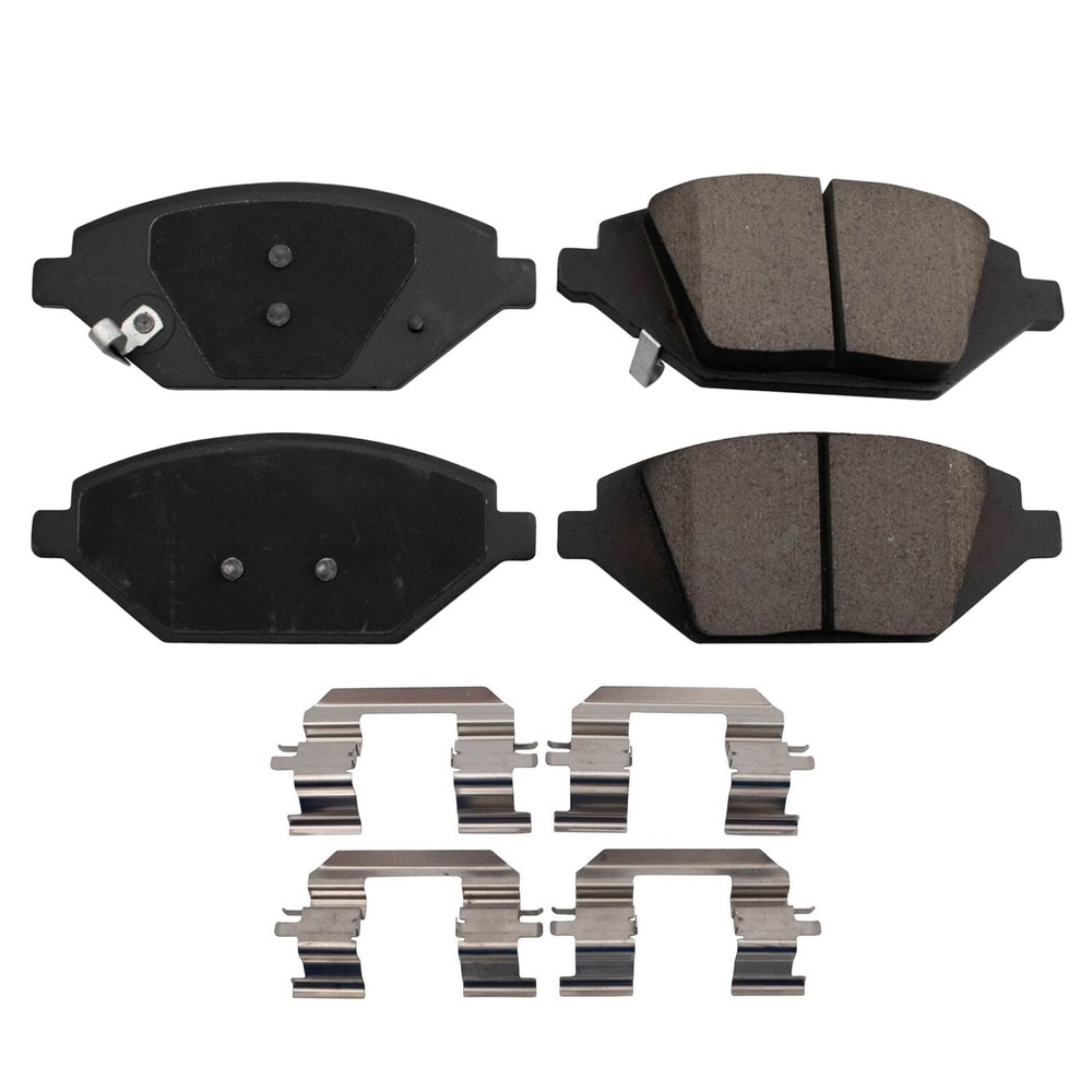 Pair Front Ceramic Disc Brake Pads with Hardware for 2016 - 2022 Chevrolet Spark