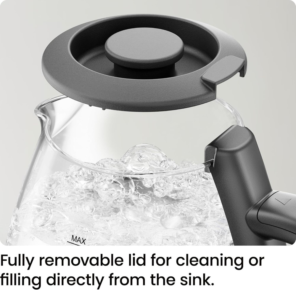 Chefman 1L Electric Glass Kettle w/ LED Indicator Light, Automatic Shutoff