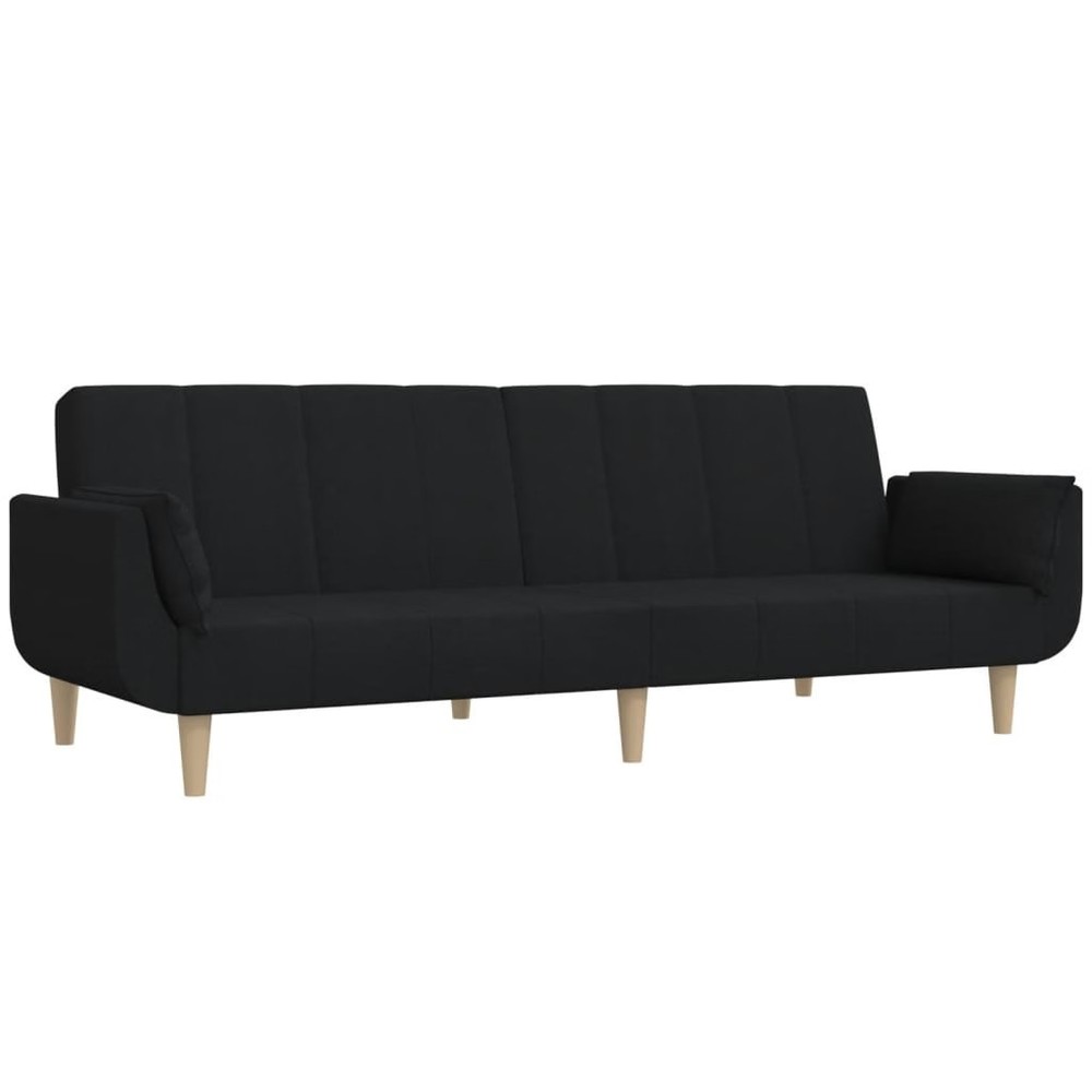 Sofa Bed Black 100% polyester, wood, foam 2-Seater