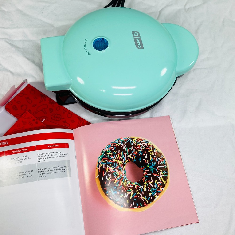 DASH Mini Donut Maker Machine w/ Non-stick Surface, Makes 7 Doughnuts - Aqua