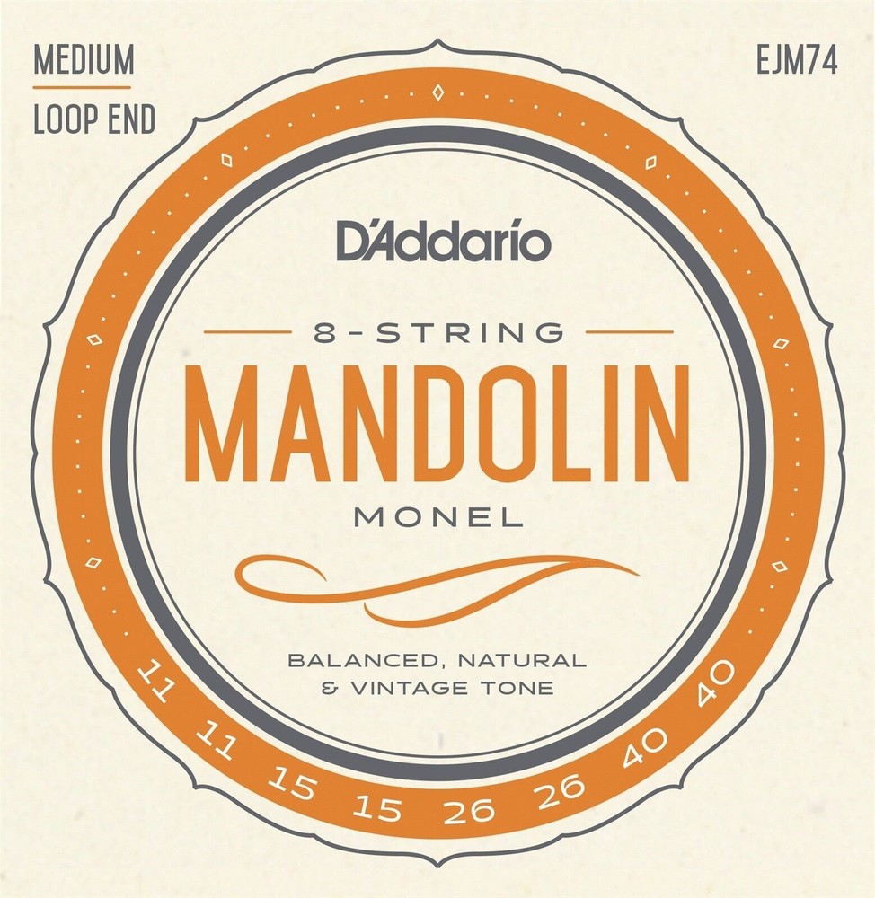 D'Addario Mandolin Strings Loop End Monel EJM74 11-40