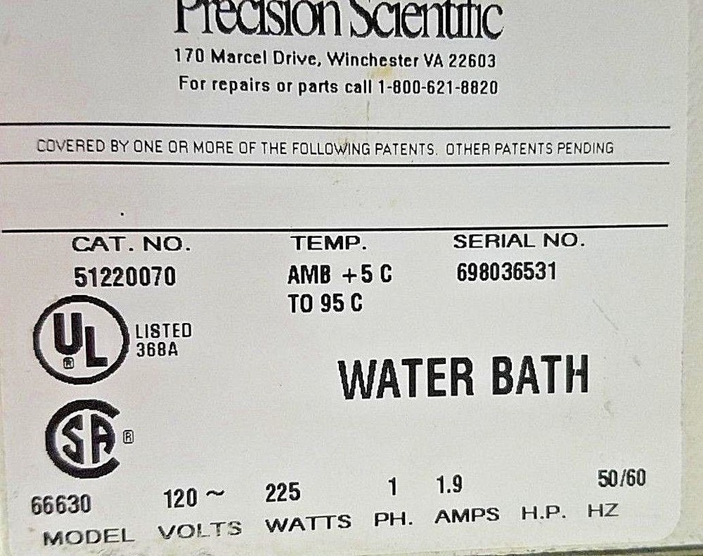 Precision Scientific 180 Series Water Bath