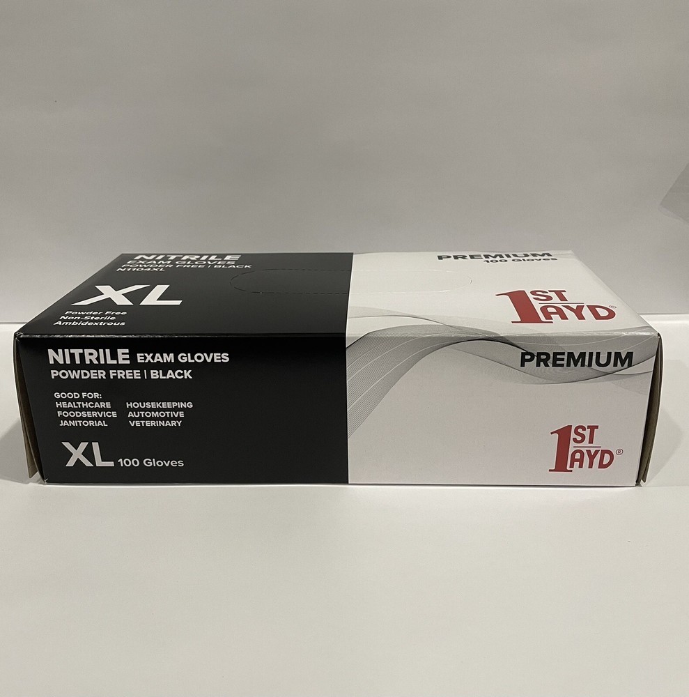 5mil Disposable Black Nitrile Gloves
