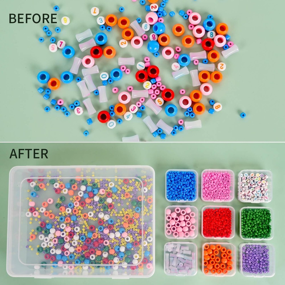 Bead Organizer, 30Pcs Small Clear Plastic Storage Containers with