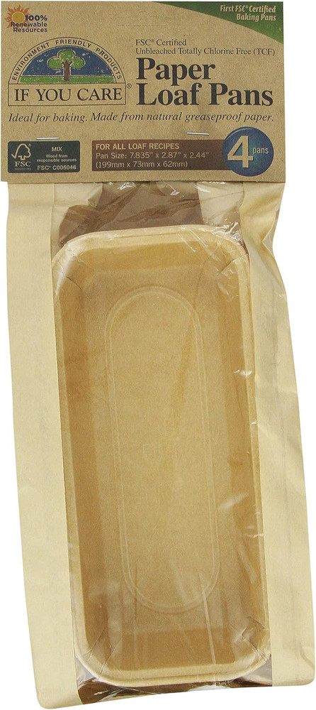 FSC Certified Paper Loaf Baking Pans, 4-count
