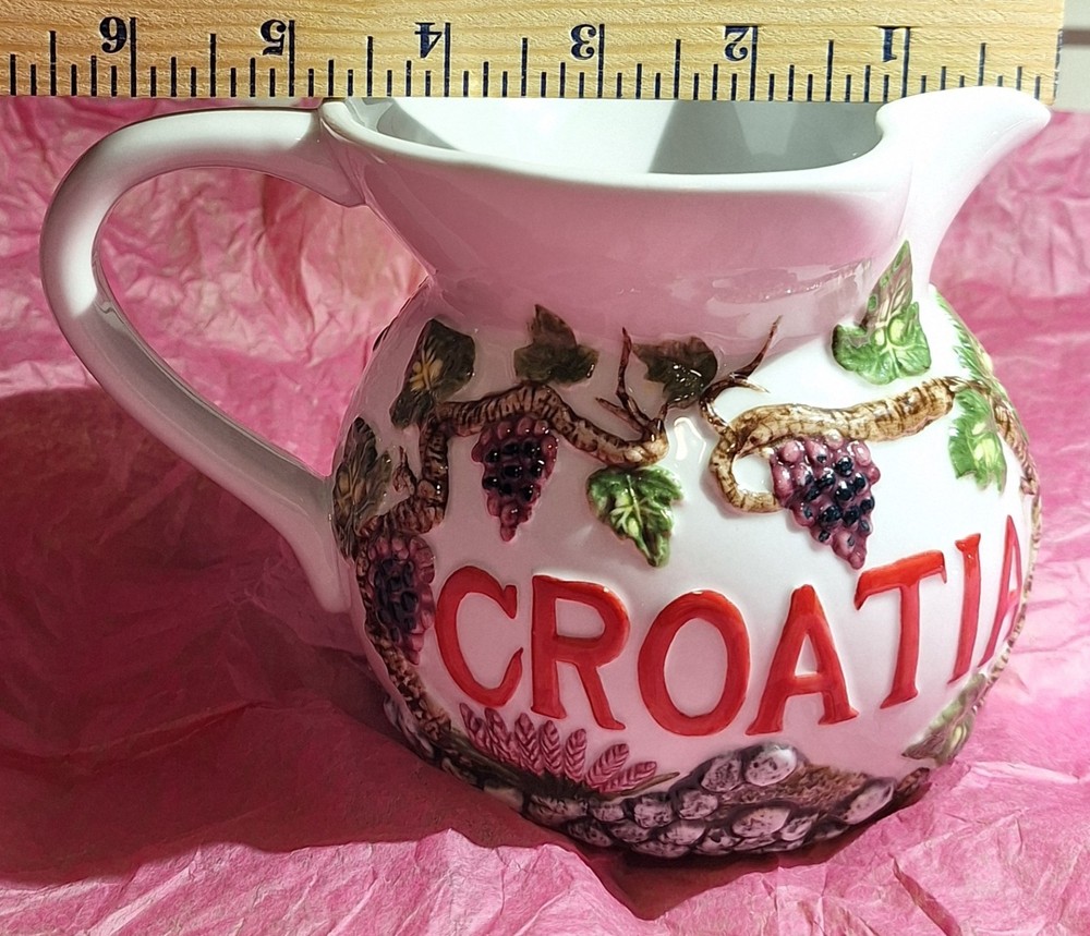 Ceramic Pitcher with "Croatia" on the Side