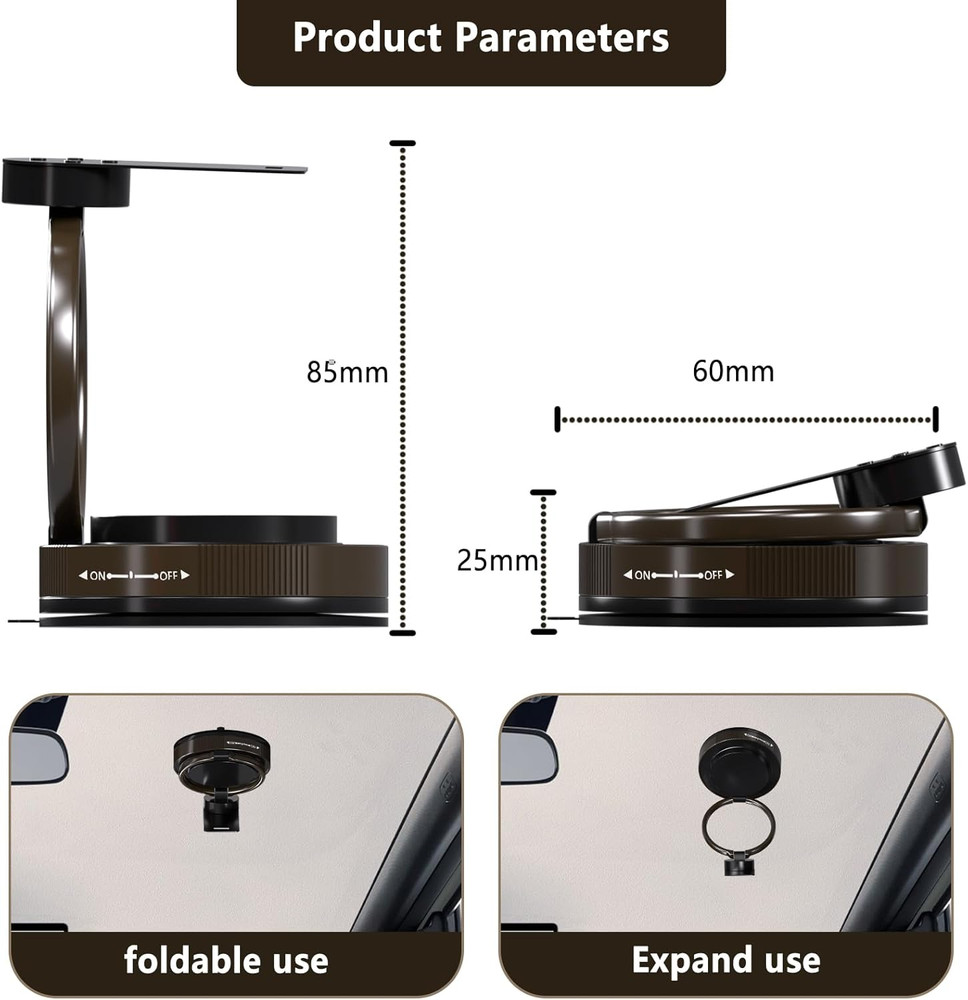 Radar Detector Mount，Super Strong Suction Cup Car Windshield Bracket，360° Adjust