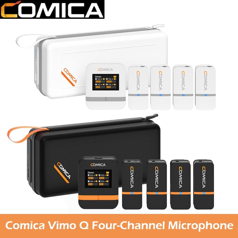 COMICA Vimo Q 4-Channel Wirelss Lavalier Microphone Charging Box 4*Transmitter