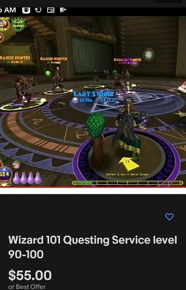 Wizard 101 Questing Service Per hour
