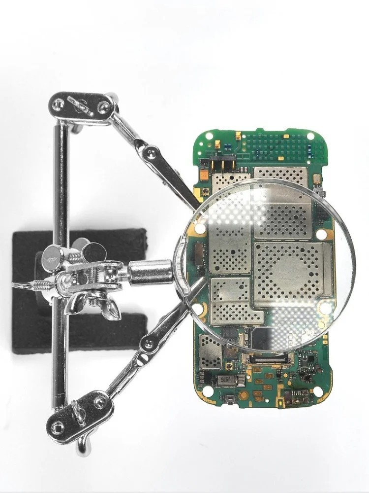 Soldering Iron Stand with Magnifier Third Hand Clamp.