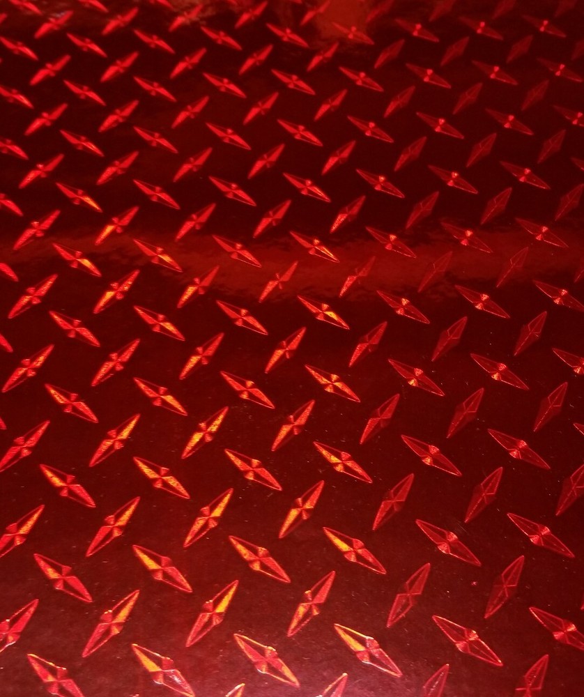 Cherry Red Diamond Plate Sign Plotter Cutter Vinyl Roll