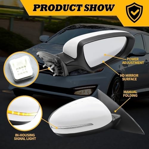 Passenger Side Mirror Assembly Compatible with 2011-2013 Optima Turn Signal