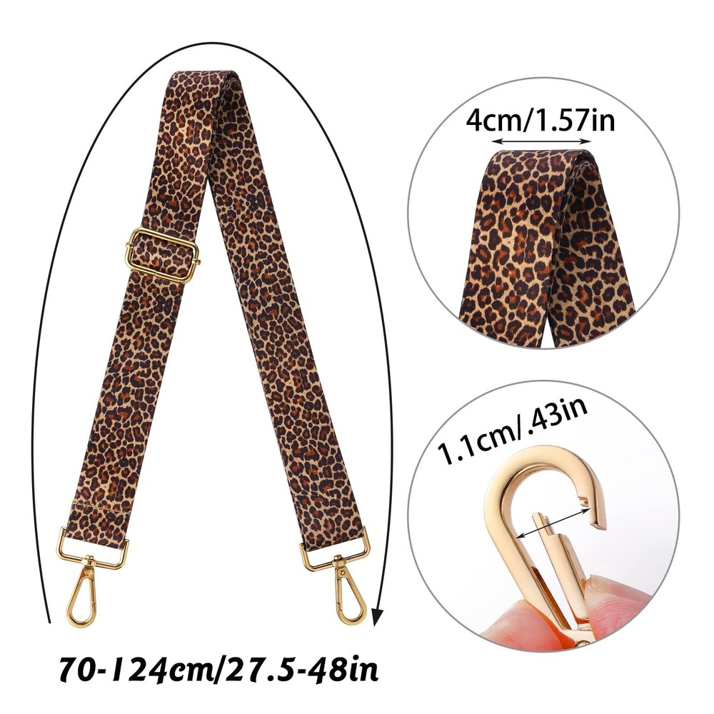 TIESOME Replacement Purse Strap, Leopard Print Adjustable Wide Shoulder Handb...