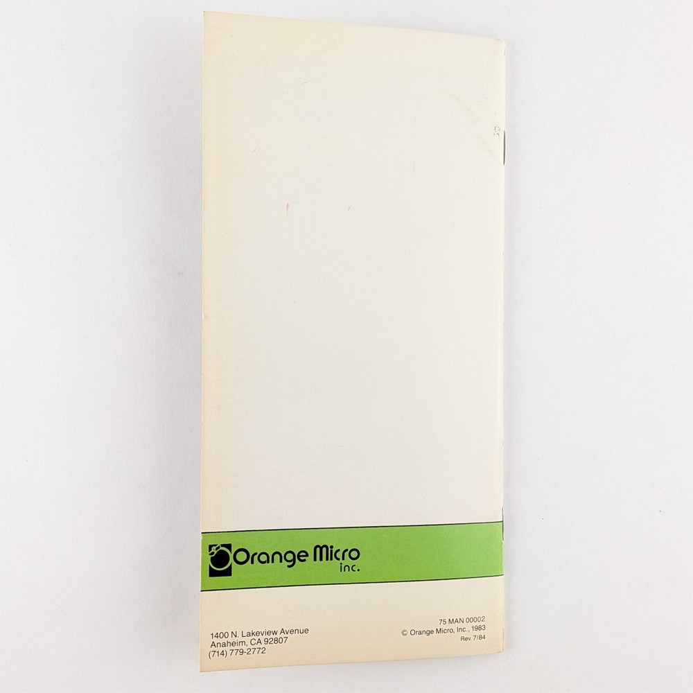 Orange Micro Grappler+ Manual & Sticker - Apple II, Vintage Computing