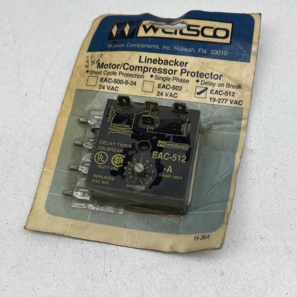 Watsco EAC-512-A Adjustable Time Delay Relay 19-277VAC