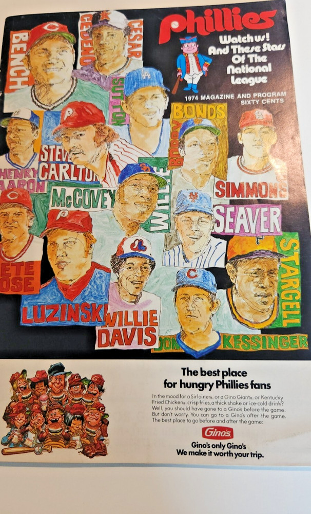 1974 Phillies Program Magazine (Unscored) versus Pirates