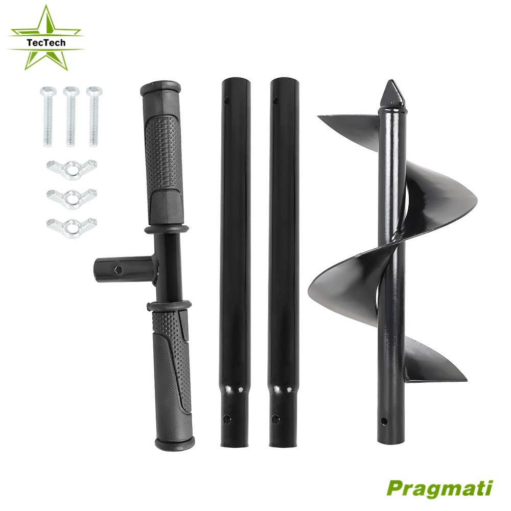 Auger Earth Drill Bit Large Hand Auger Drill5.9"×33" with Non-Slip Handle