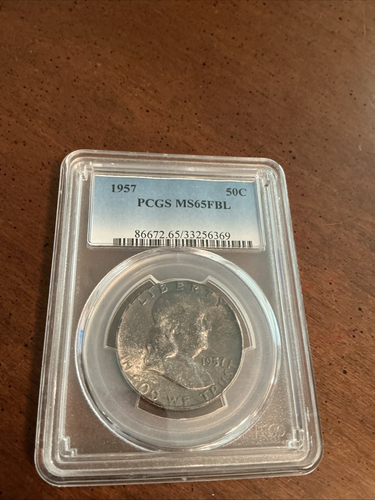 1957 Franklin Half Dollar PCGS MS65FBL