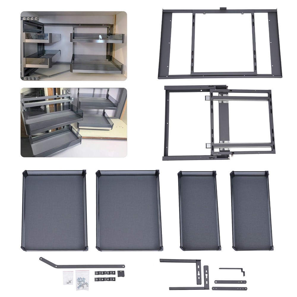Blind Corner Cabinet Pull Out for 14" Organizer Kitchen Corner Cabinet Pull Out