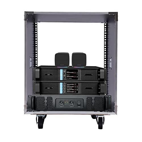 12U Cabinet Rolling Network Rack Audio Studio Video Telecom Equipment Rack Black