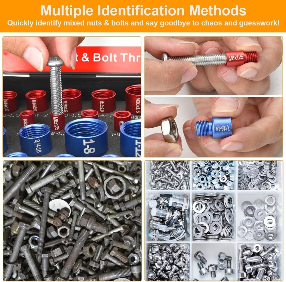 66 Pcs Thread Checker - Fast Identification for Standard & Metric Sizes