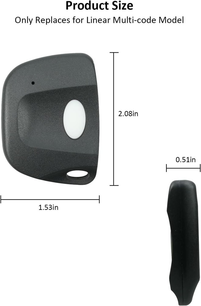 2Pcs/Pack For Linear Delta 3 Remote Garage Door Control Transmitter 8 Dip