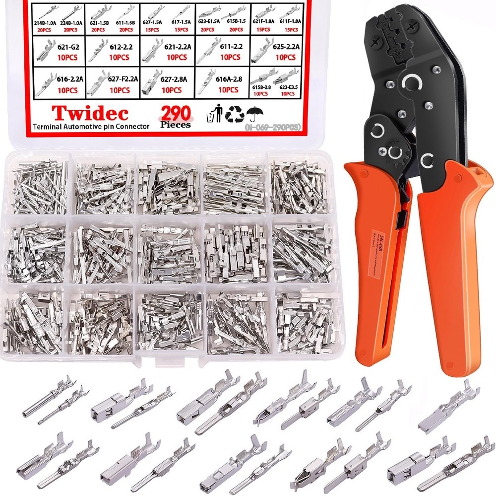 Car Wire Terminal Pin Connector Kit with Pliers for Electrical Work