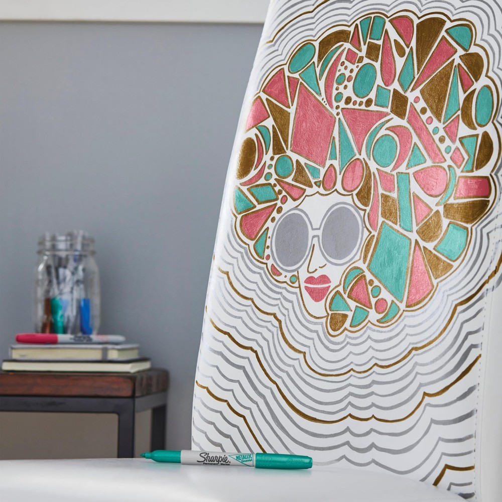 Sharpie Metallic Permanent Markers, Fine Point, Silver, 12 Count