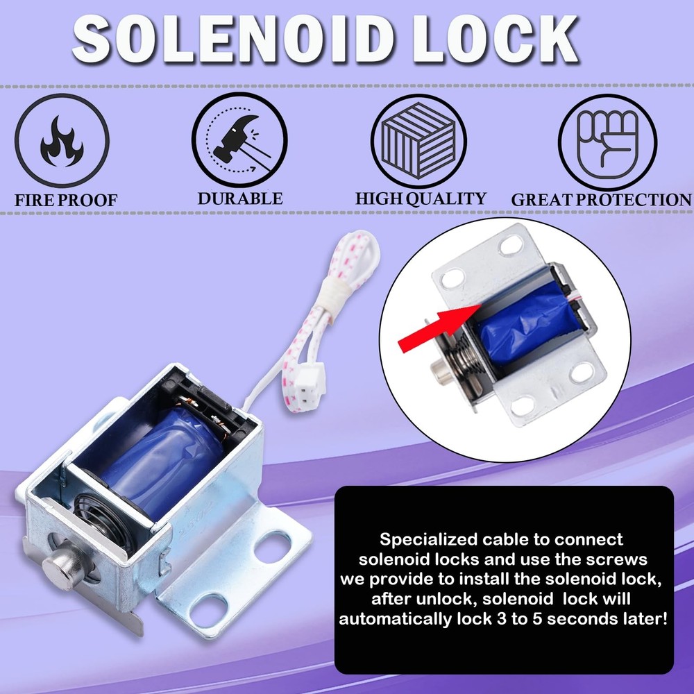 Gun Safe Black Keypad with Solenoid Lock, Electronic Lock for Fireproof Safe ...