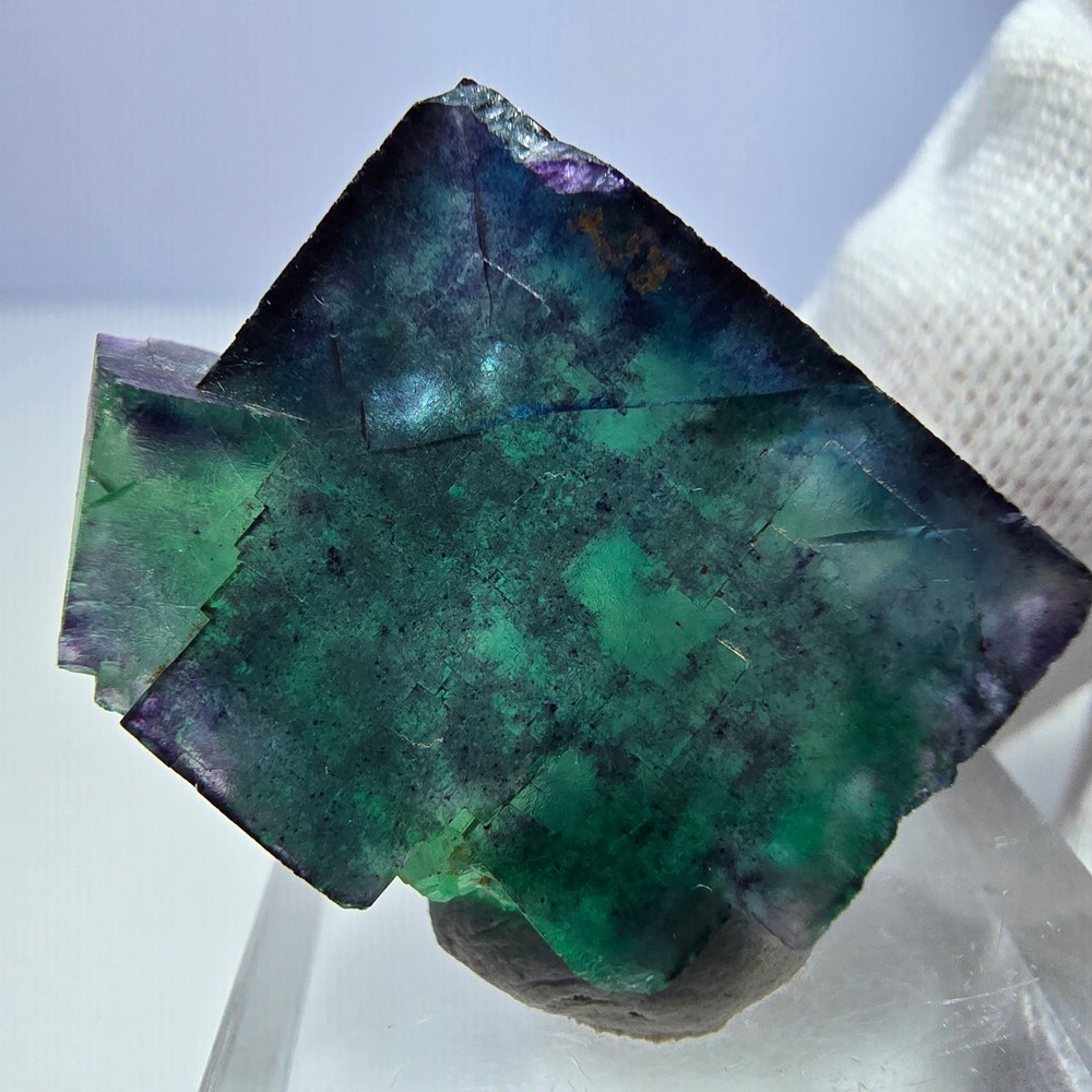 Rare Phantom Fluorite Cube Specimen zonal green purple Okorusu, Namibia