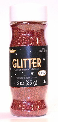 Darice 3 oz Fine Glitter in a Jar, Red