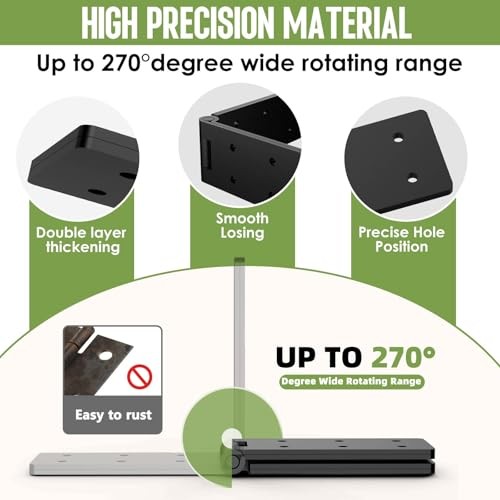 Heavy Duty Gate Hinges,70° Solid Double Layer Folding Butt Hinges with 2