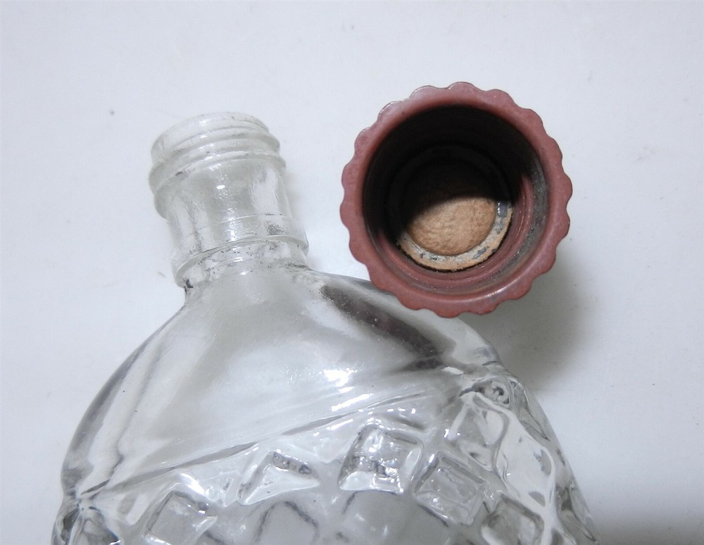 3 Vtg Perfume Bottles Yardley,Pressed Glass Bell,Twisted Iridescent Pull-Top T04
