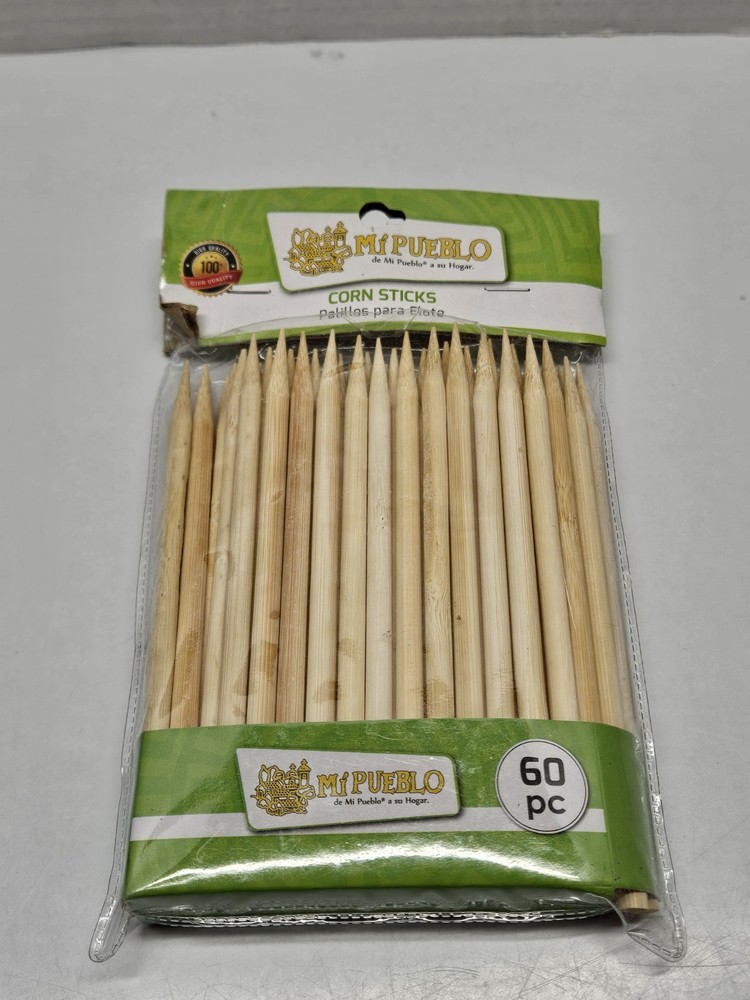 60 PC Bamboo Corn Sticks. Palillos Para Elote