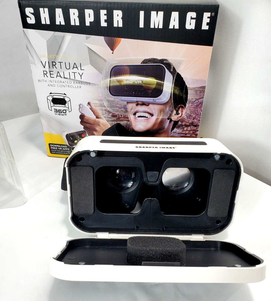 Sharper Image Smatphone 360 Virtual Reality Visual Headset Viewer White 1003366