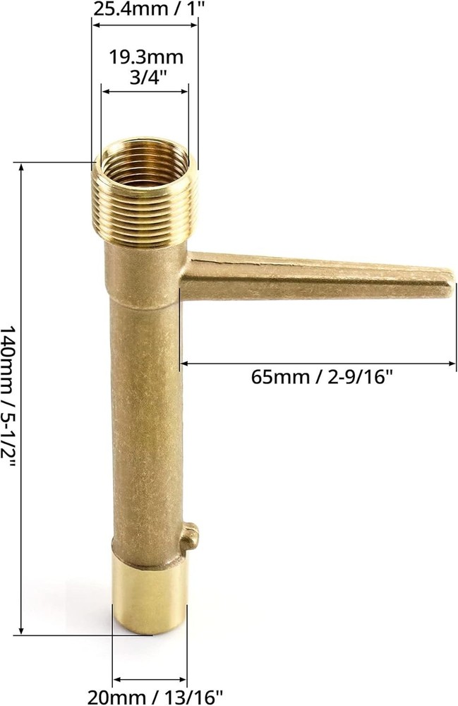 Quick Coupling Valve Key 3/4 Inch Brass Irrigation Tool Sprinkler Key for
