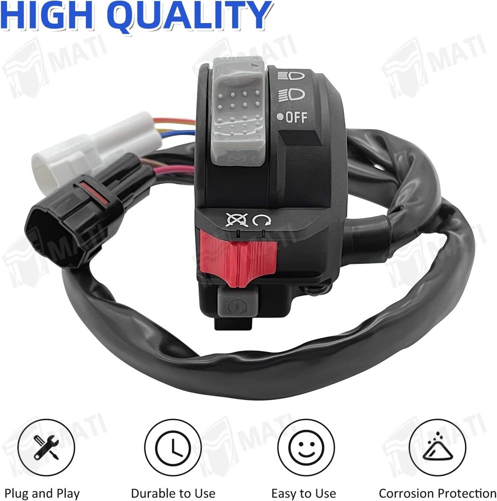 Left Handlebar Control Engine Start Run Off Headlight Switch for Yamaha ATV