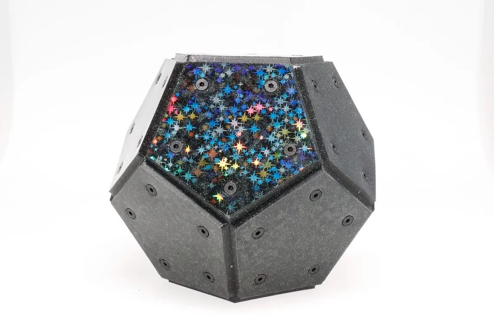 Dodecahedron holographic platonic solid for meditation altar