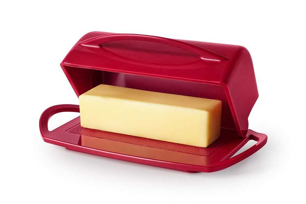 Flip-Top Butter Dish without Spreader (Red)